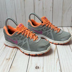 Nike Revolution 2 Women's Running Shoe, Grey/Orange/Pink, Sneaker Size 6